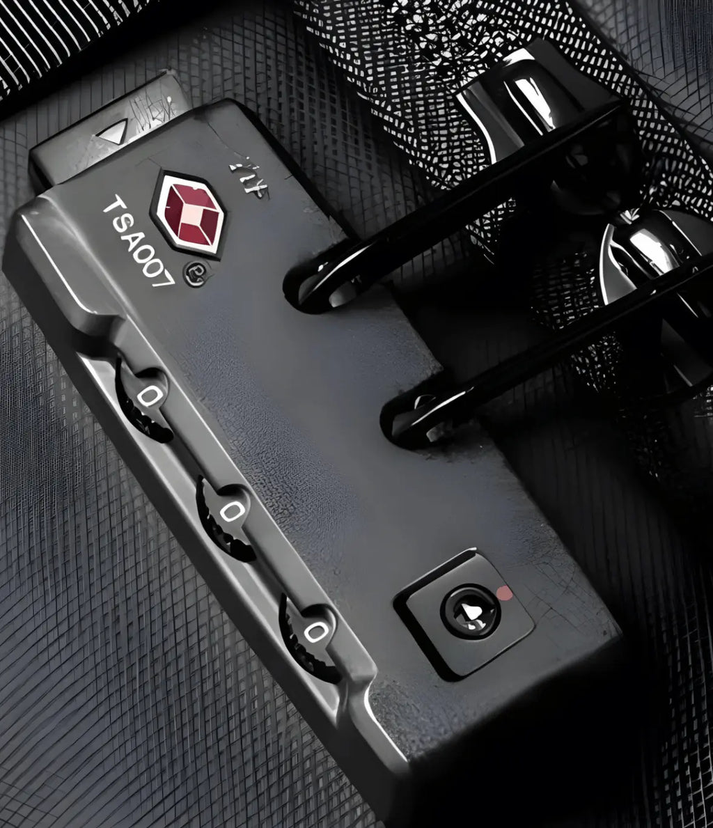 TSA lock and zippers detail